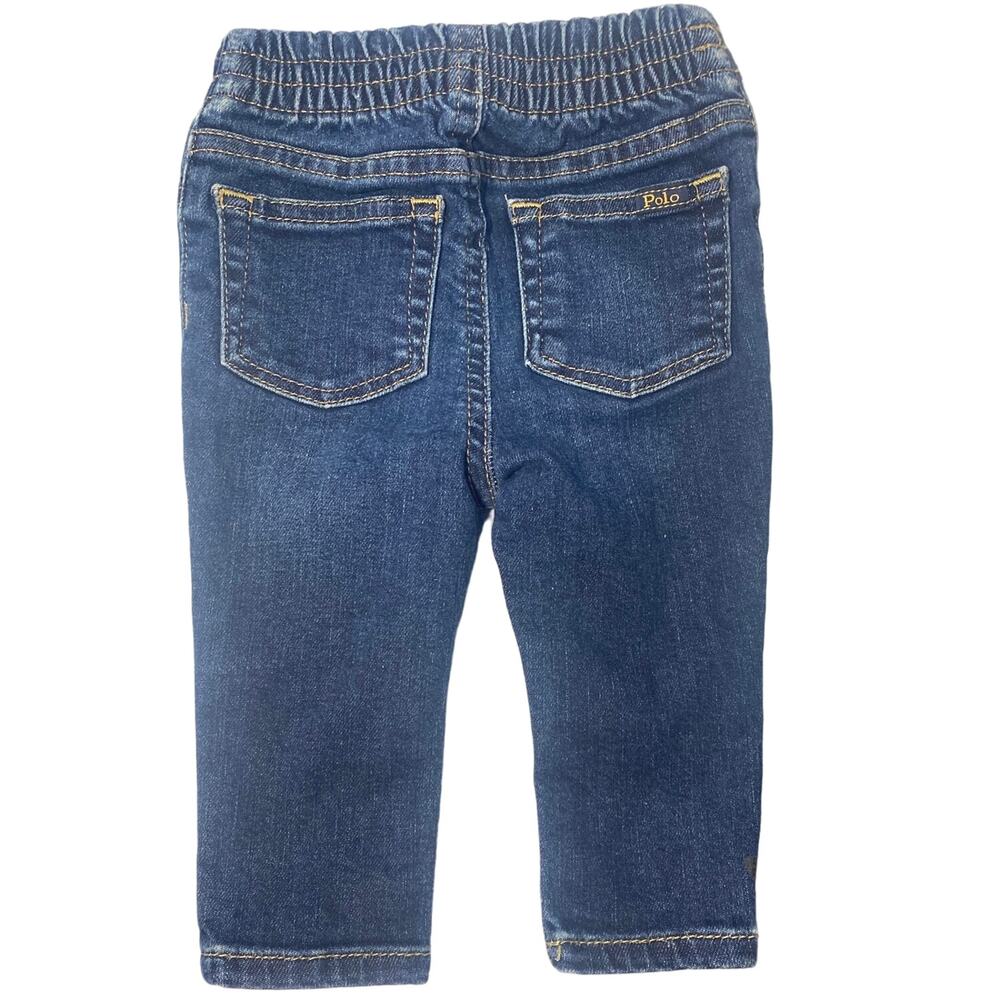 Polo Ralph Lauren Aubrie Legging Jeans Dark Wash Blue Kids 9M Pull On Stretch - Picture 3 of 7